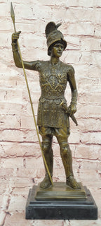 Bronze Warrior Gladiator Figurine Legion Armor Roman Decor