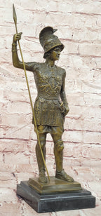 Bronze Warrior Gladiator Figurine Legion Armor Roman Decor
