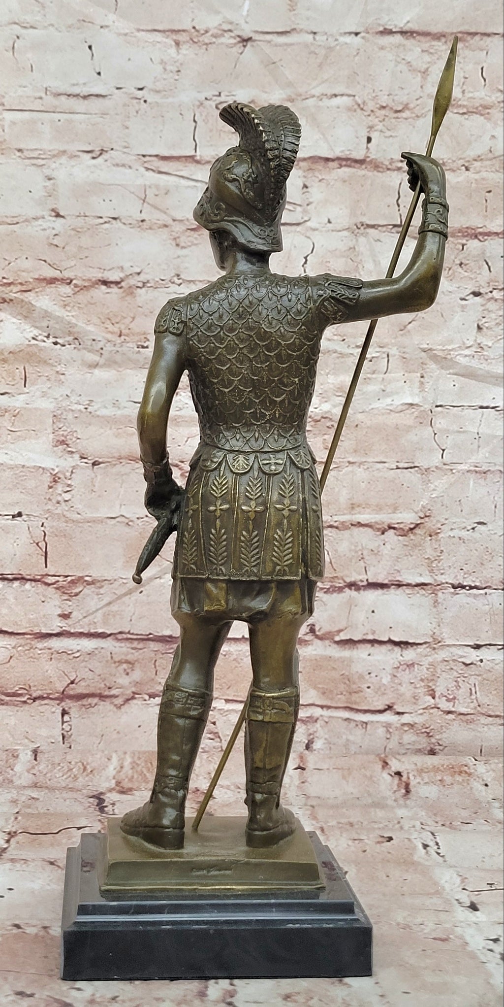 Bronze Warrior Gladiator Figurine Legion Armor Roman Decor