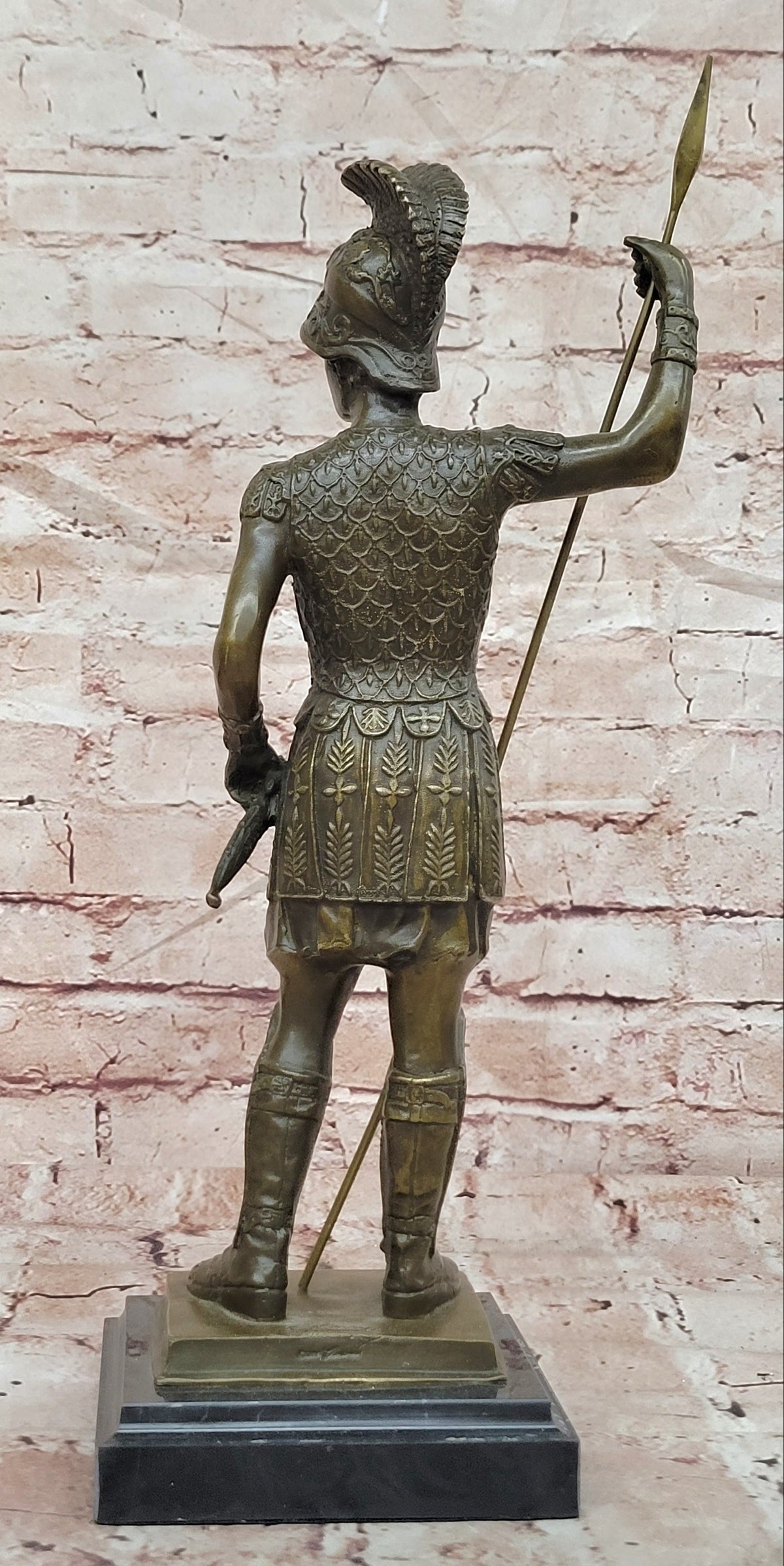 Bronze Warrior Gladiator Figurine Legion Armor Roman Decor