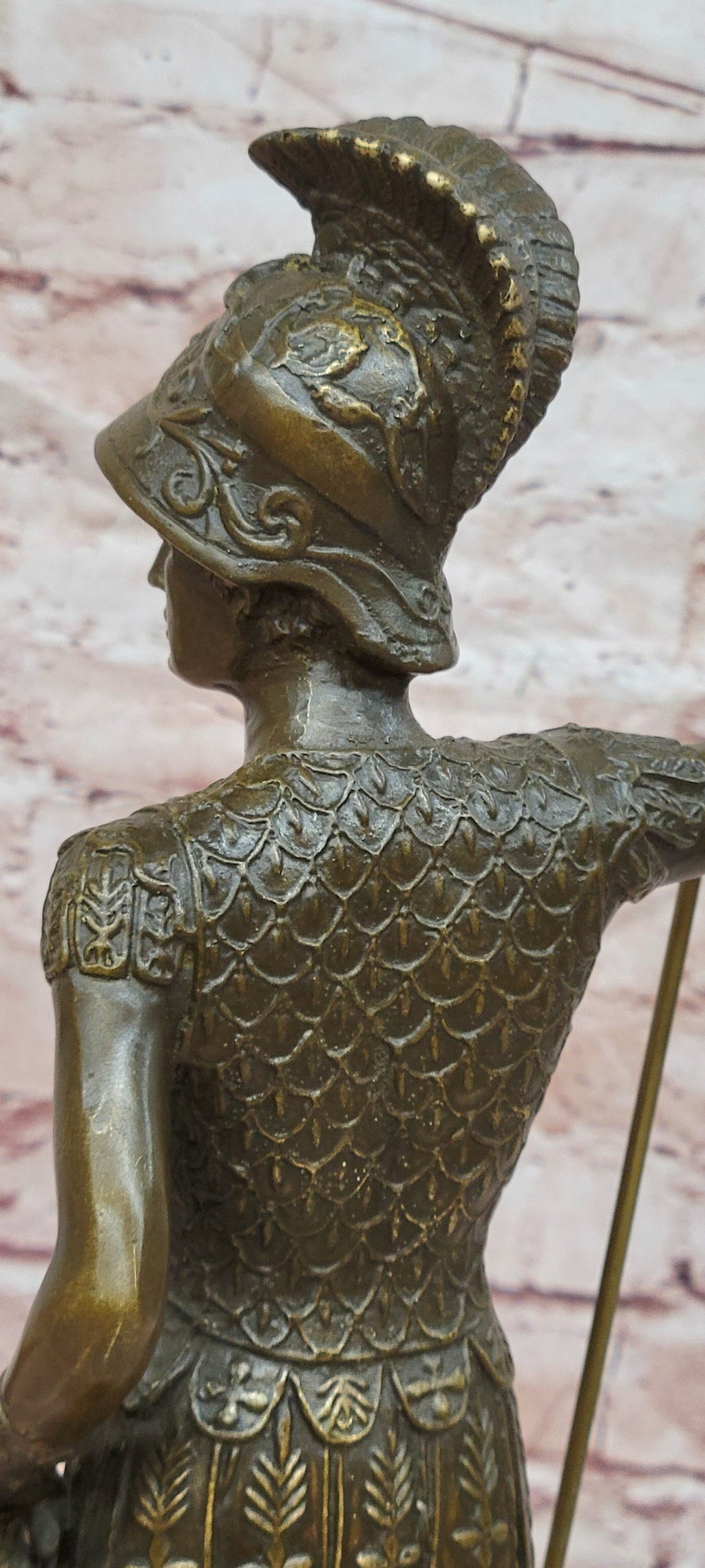 Bronze Warrior Gladiator Figurine Legion Armor Roman Decor