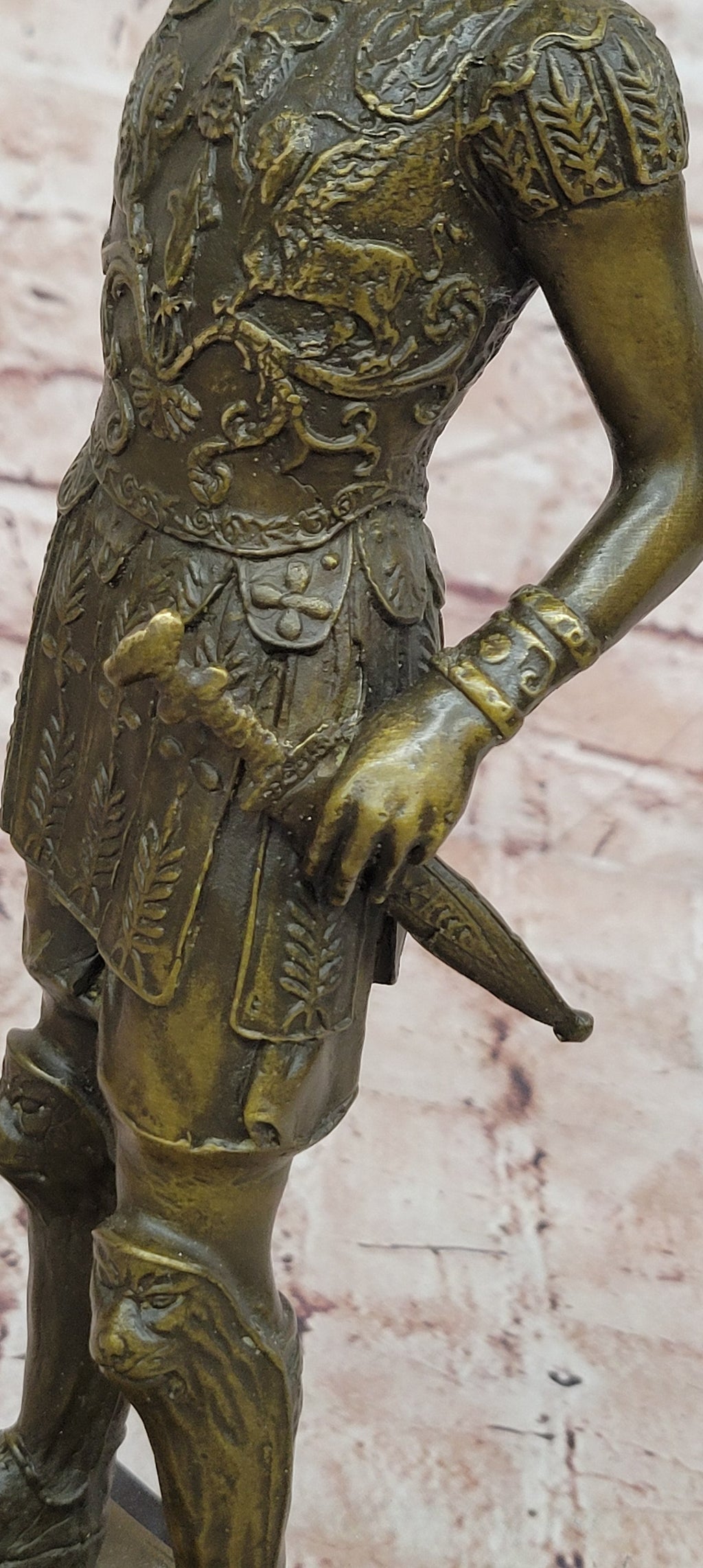 Bronze Warrior Gladiator Figurine Legion Armor Roman Decor