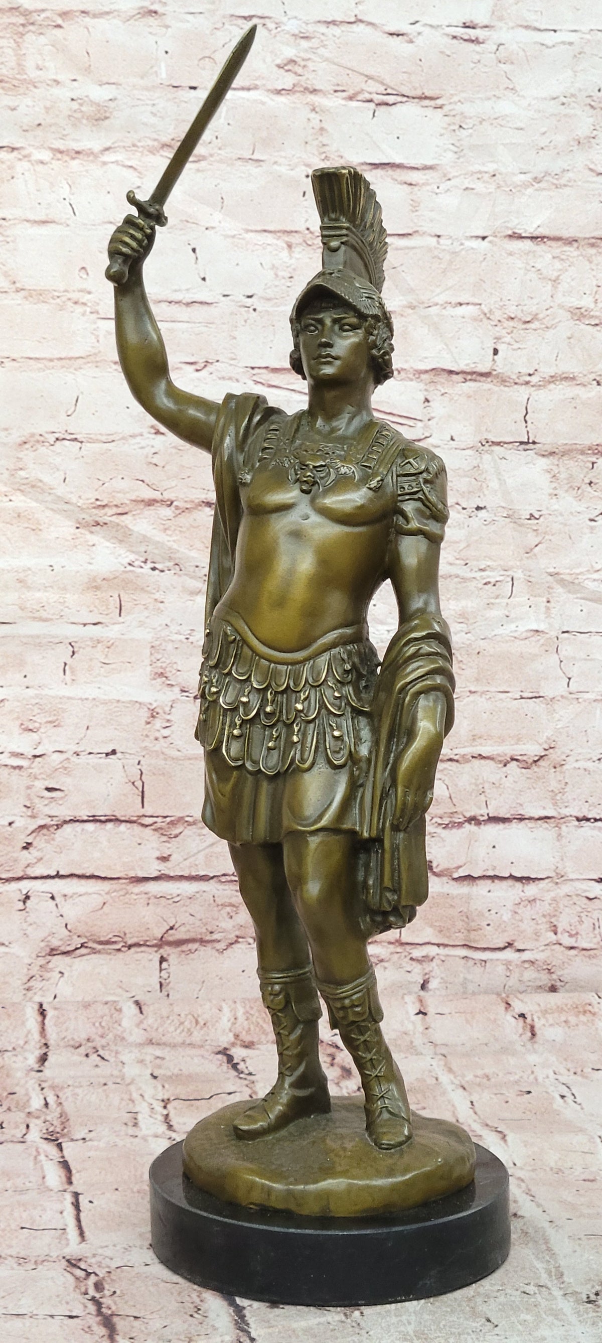 Bronze Roman Legion Warrior Sculpture Sword Soldier Statue