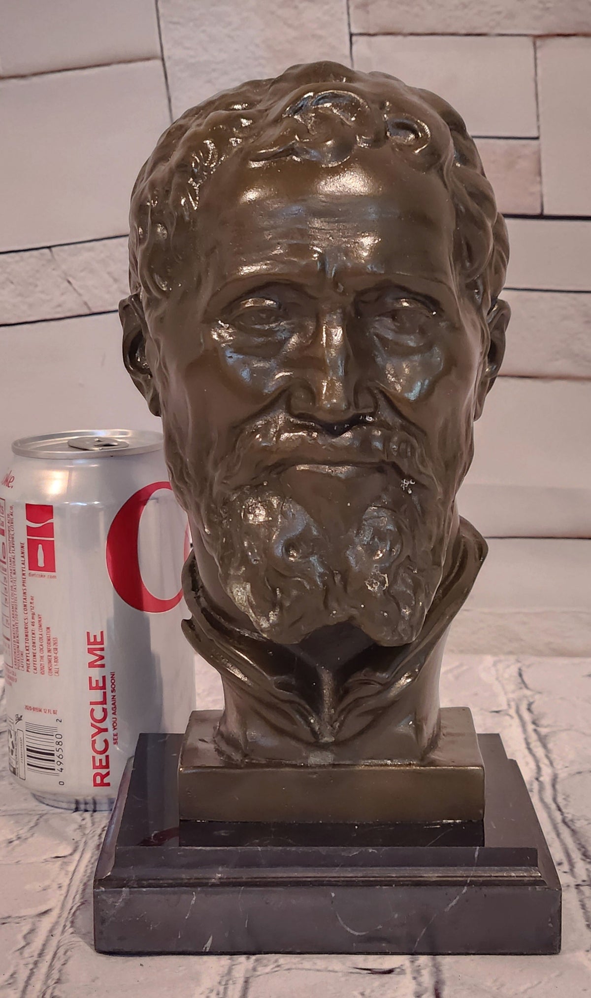 Bronze Bust Sculpture of Renaissance Artist Michelangelo