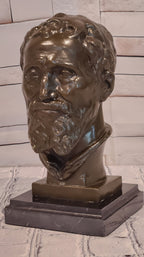 Bronze Bust Sculpture of Renaissance Artist Michelangelo