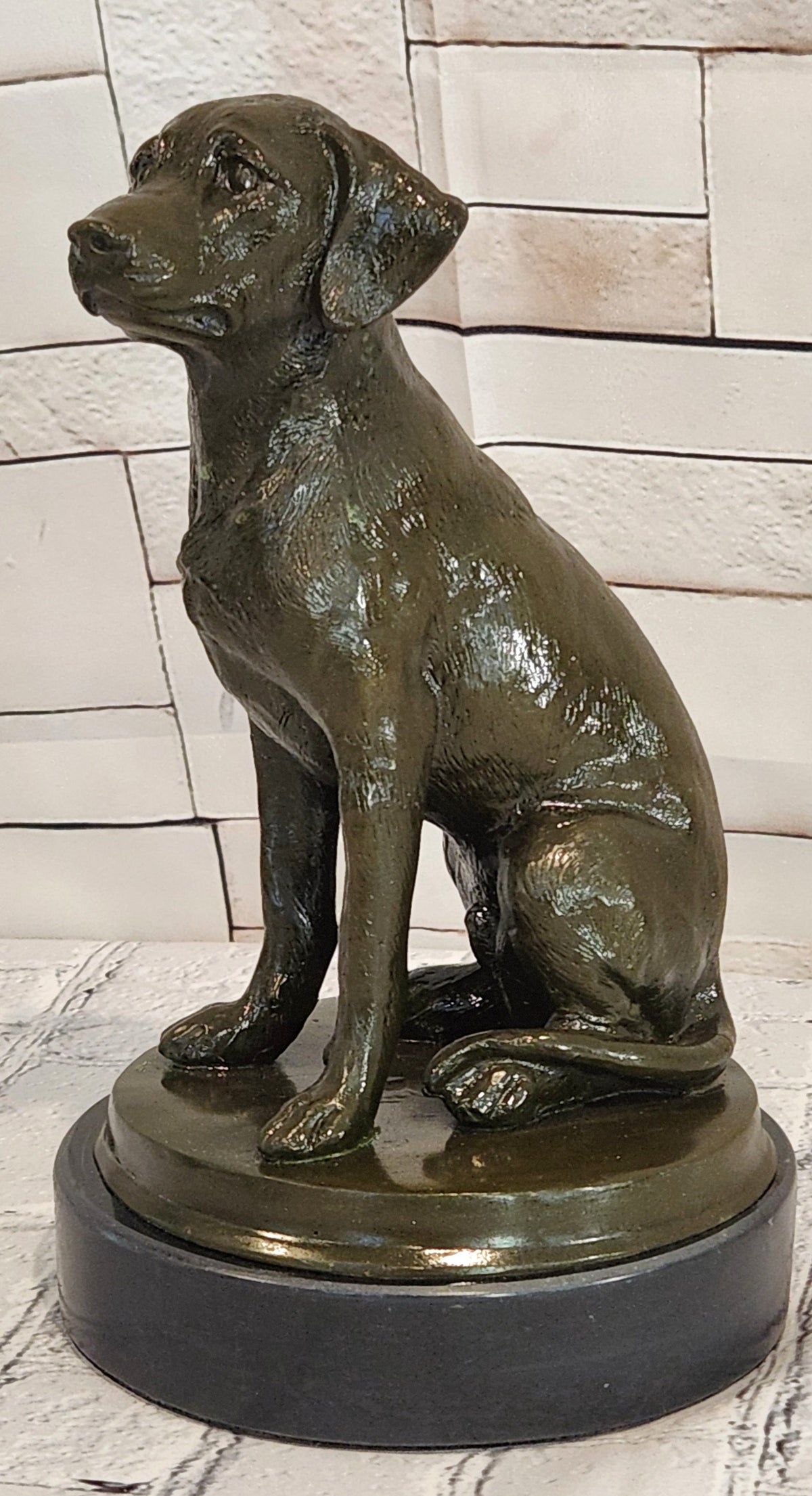 Labrador Retriever Bronze Sculpture Sitting Dog Statue Original Art
