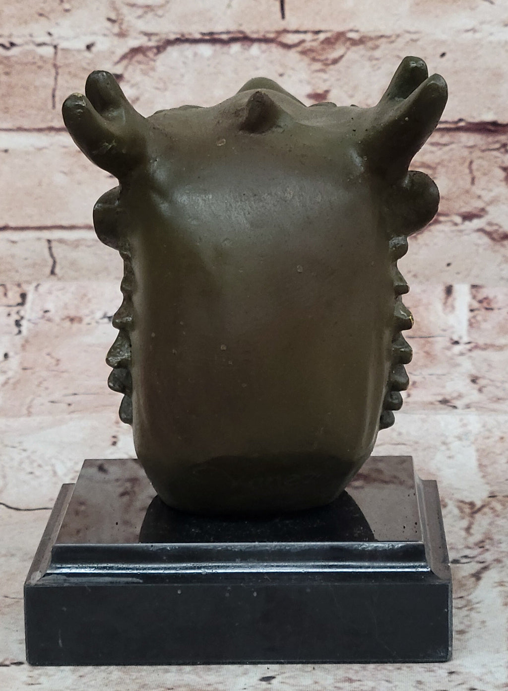 Bronze Dragon Head Bust on Marble Base – Chinese Zodiac Sculpture