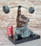 Abstract Weightlifter Powerlifter Athlete Bronze Sculpture by Milo
