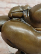 Abstract Bronze Acrobat Sculpture Hand Balance Human Figure Modern Art Marble Base