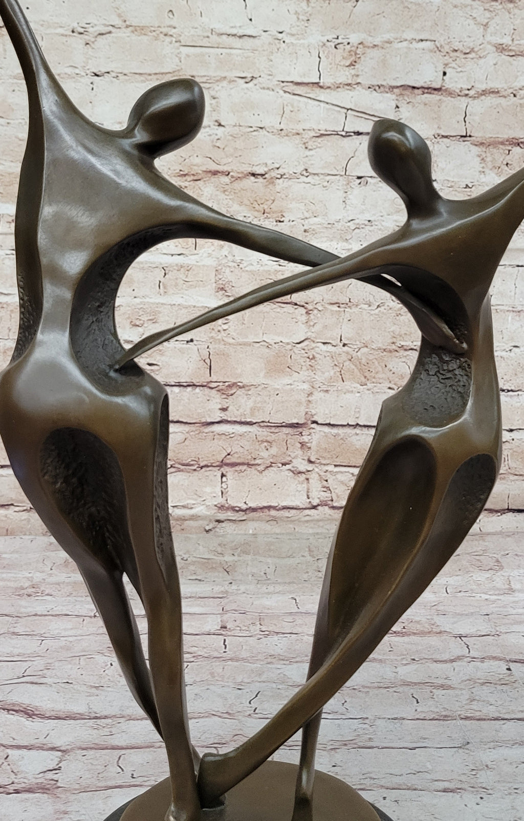 Dancing Couple Pair Romantic Abstract Modern Art Bronze Sculpture by Milo