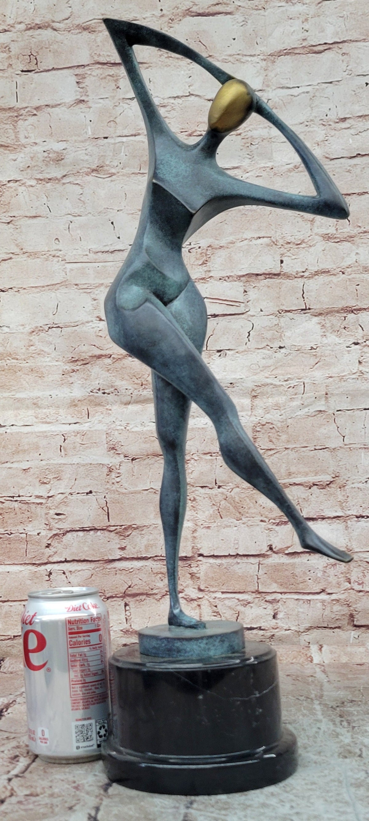 Modern Abstract Female Dancer Statue Bronze Figurative Art