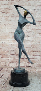 Modern Abstract Female Dancer Statue Bronze Figurative Art