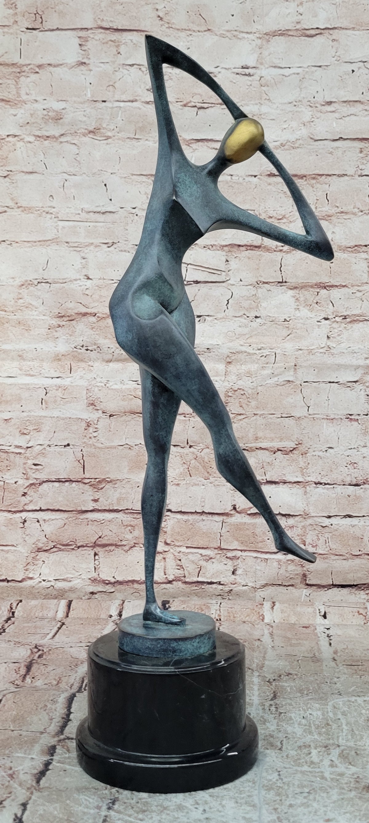 Modern Abstract Female Dancer Statue Bronze Figurative Art