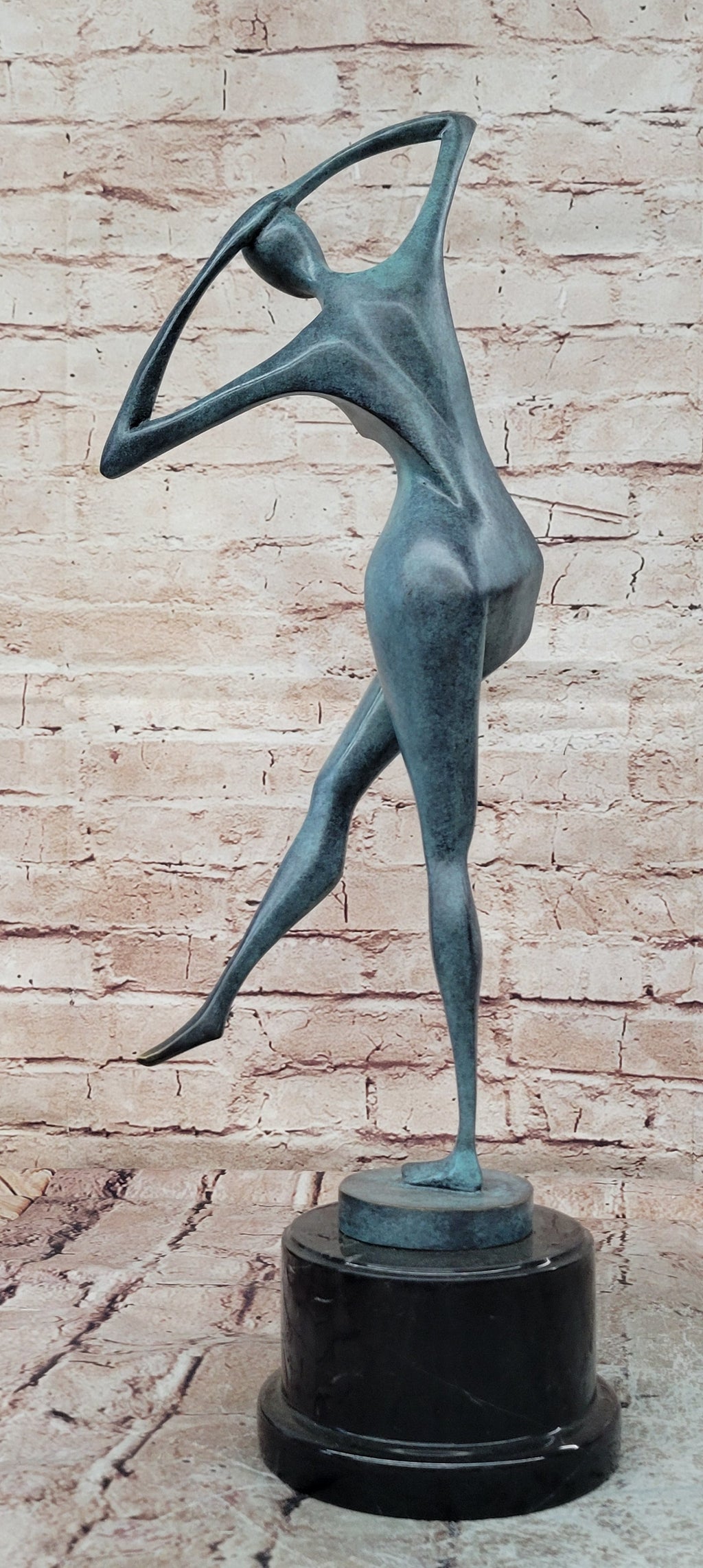 Modern Abstract Female Dancer Statue Bronze Figurative Art