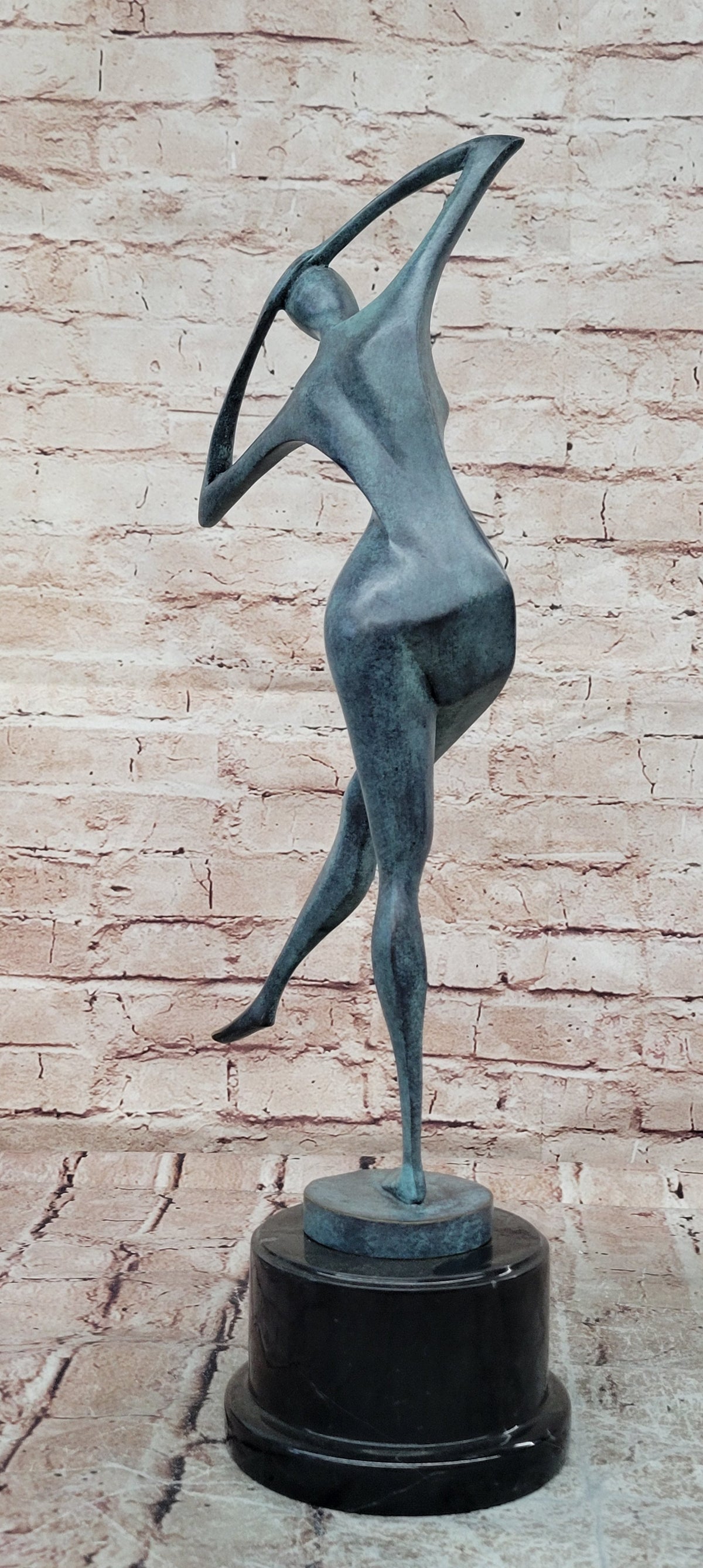 Modern Abstract Female Dancer Statue Bronze Figurative Art