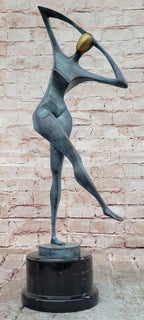 Modern Abstract Female Dancer Statue Bronze Figurative Art