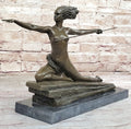 Art Deco Bronze Sculpture Amazon Warrior Nude with Spear (1925) by Marcel Bouraine