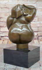 Abstract Bronze Sculpture of a Curvaceous Woman on Marble Base by Milo