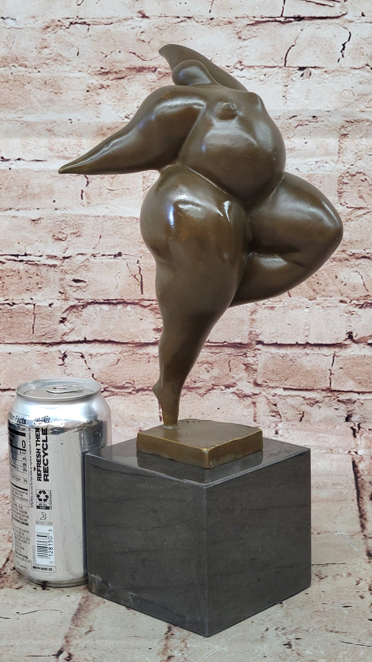 Abstract Bronze Female Acrobat Sculpture One-Leg Balance