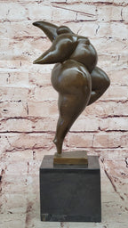 Abstract Bronze Female Acrobat Sculpture One-Leg Balance