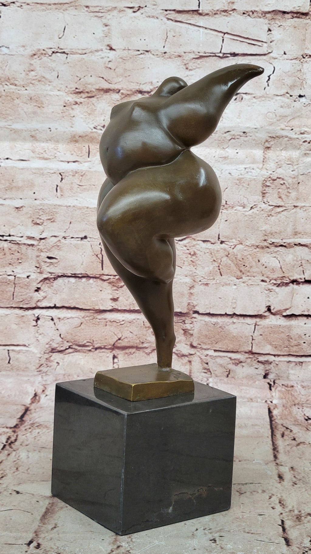 Abstract Bronze Female Acrobat Sculpture One-Leg Balance