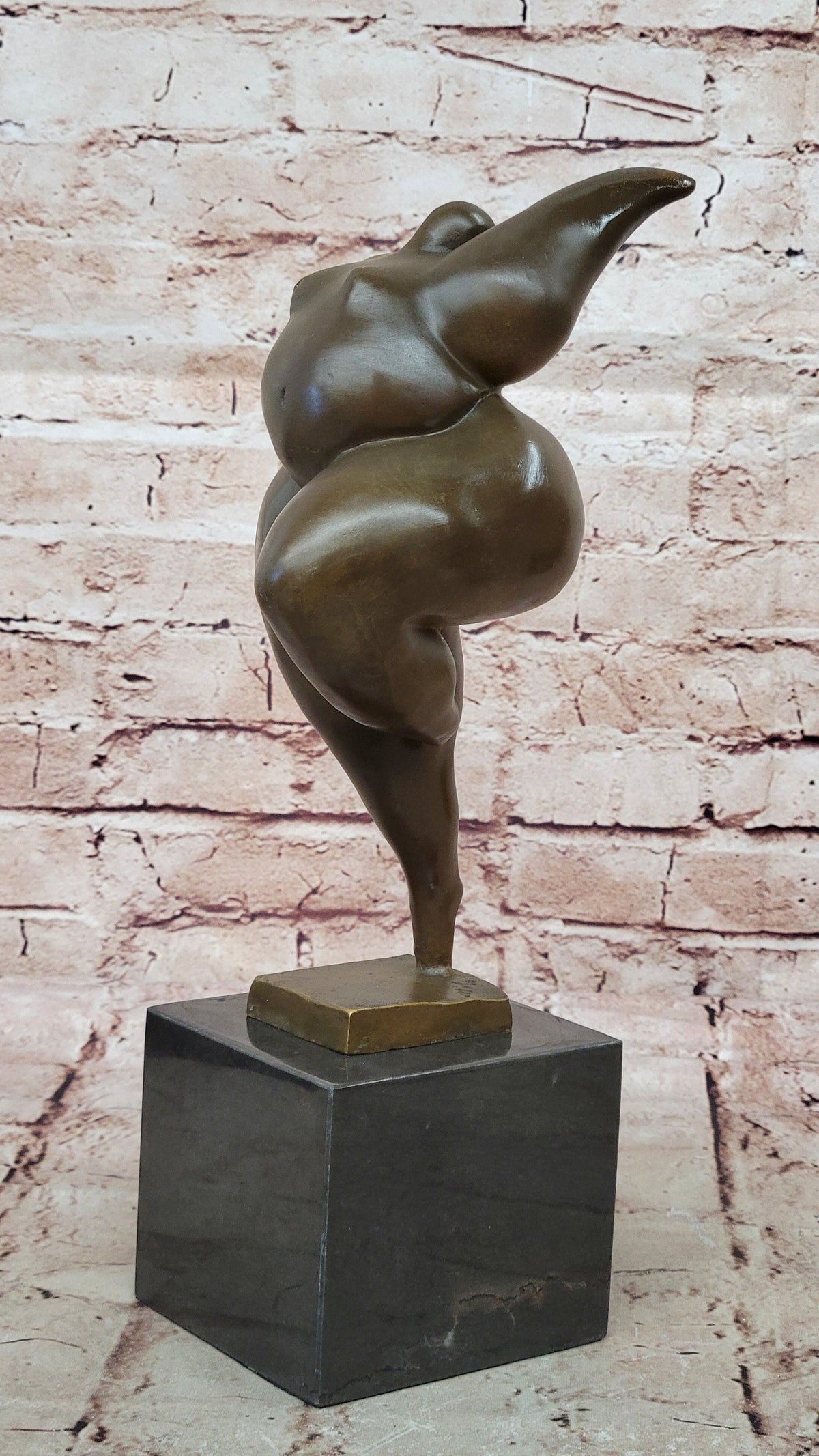 Abstract Bronze Female Acrobat Sculpture One-Leg Balance