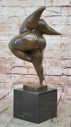 Abstract Bronze Female Acrobat Sculpture One-Leg Balance
