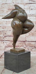 Abstract Bronze Female Acrobat Sculpture One-Leg Balance