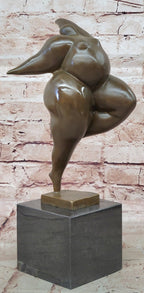 Abstract Bronze Female Acrobat Sculpture One-Leg Balance