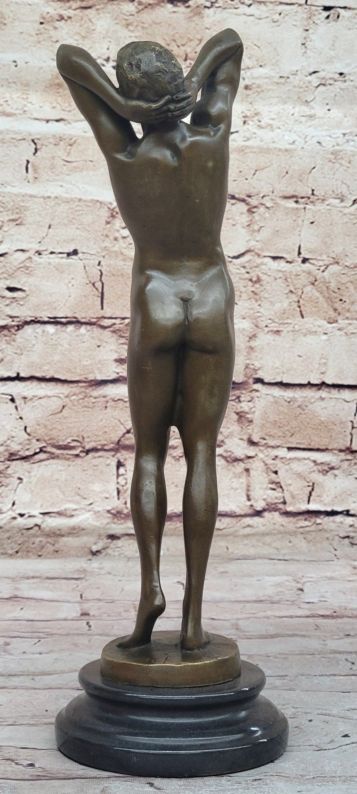 Nude Male Model Erect Penis Erotic Bronze Statue Sculpture Signed Original Gay Art