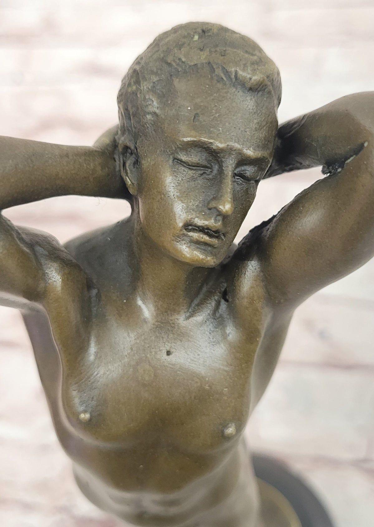 Nude Male Model Erect Penis Erotic Bronze Statue Sculpture Signed Original Gay Art