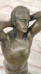 Nude Male Model Erect Penis Erotic Bronze Statue Sculpture Signed Original Gay Art