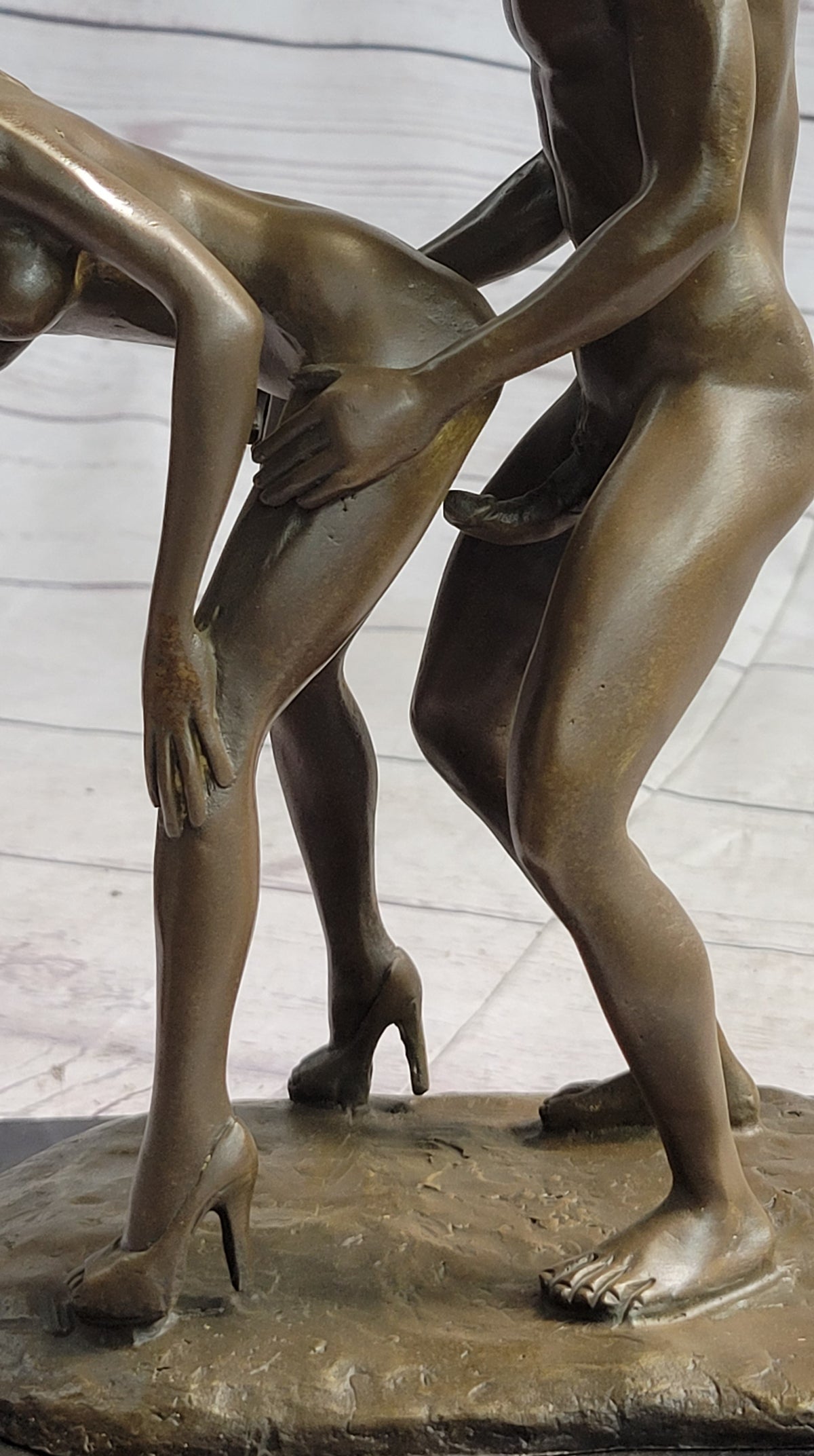 Standing Doggystyle Erotic Nude Bronze Sexual Sculpture Statue by J. Mavchi