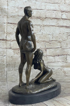 Bronze Nude Women & Man Erotic Abstract Art Sexual Naked Figure Sculpture Statue