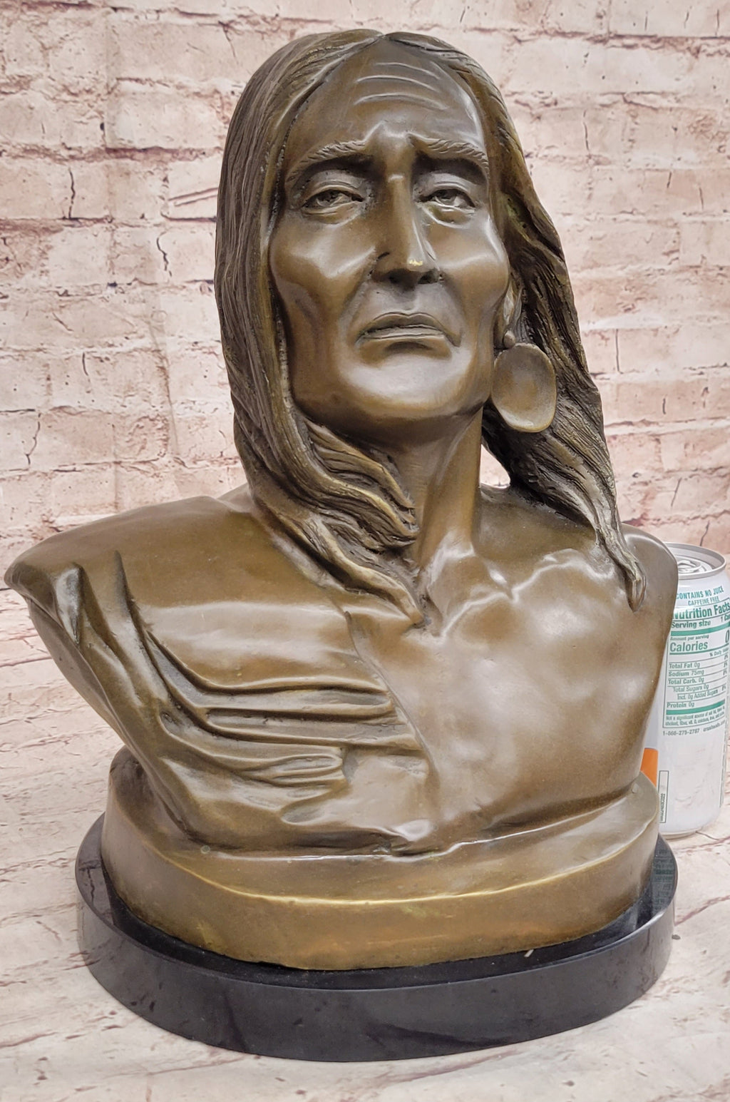 Signed Original Artwork by Milo Native American Chief Bronze Sculpture Bust