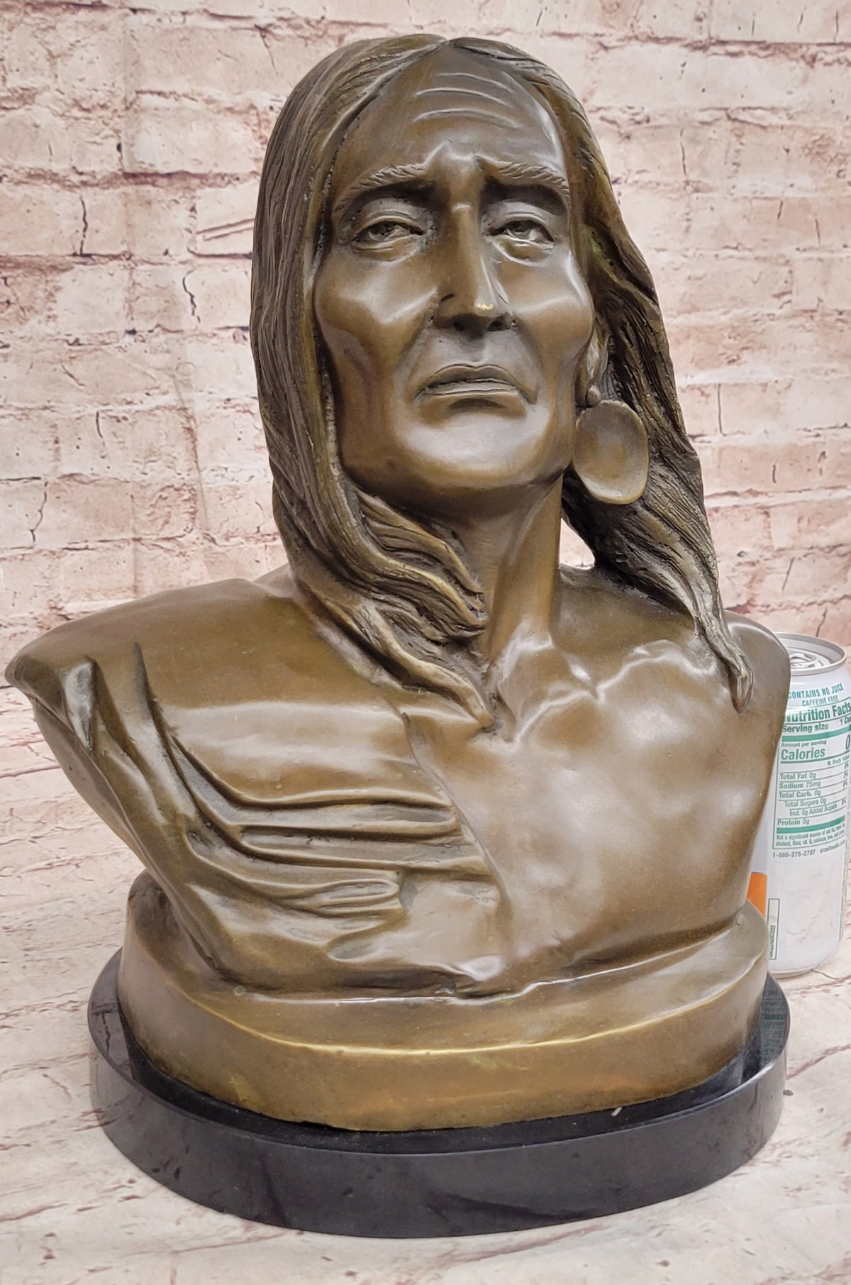 Signed Original Artwork by Milo Native American Chief Bronze Sculpture Bust
