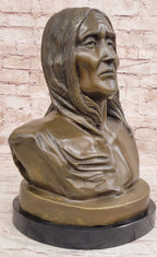 Signed Original Artwork by Milo Native American Chief Bronze Sculpture Bust