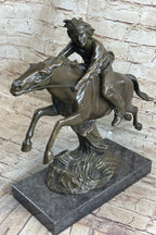Bronze Sculpture by Antoine Bofill - Le dernier d’une race - Native American on Horse