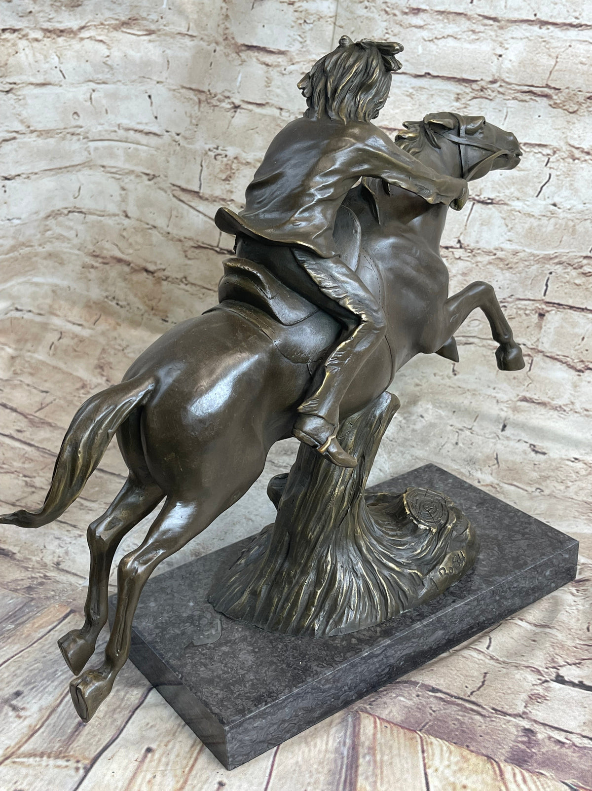 Bronze Sculpture by Antoine Bofill - Le dernier d’une race - Native American on Horse
