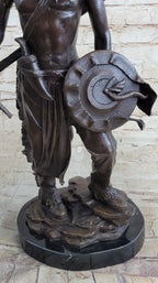 Native American Indian Warrior w/ Tomahawk - Bronze Metal Statue Sculpture Art