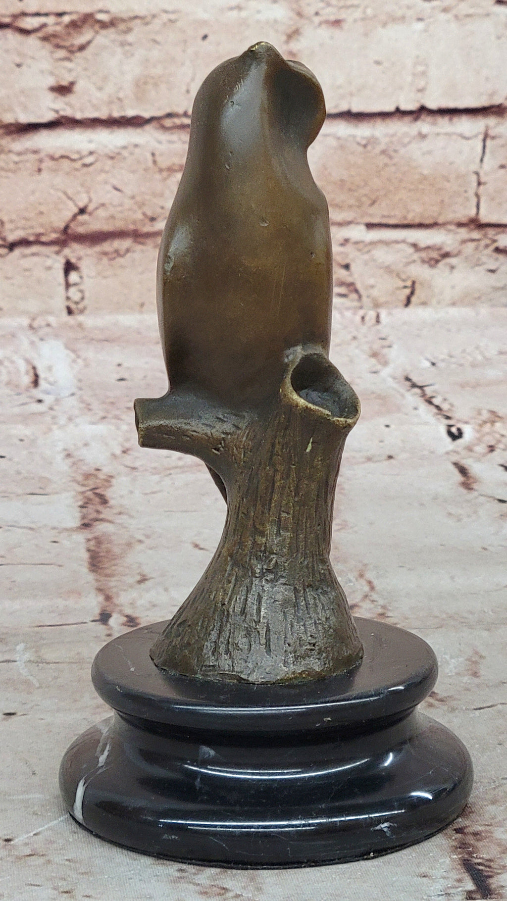 Modern Abstract Bronze Owl Sculpture on Marble Base by Milo