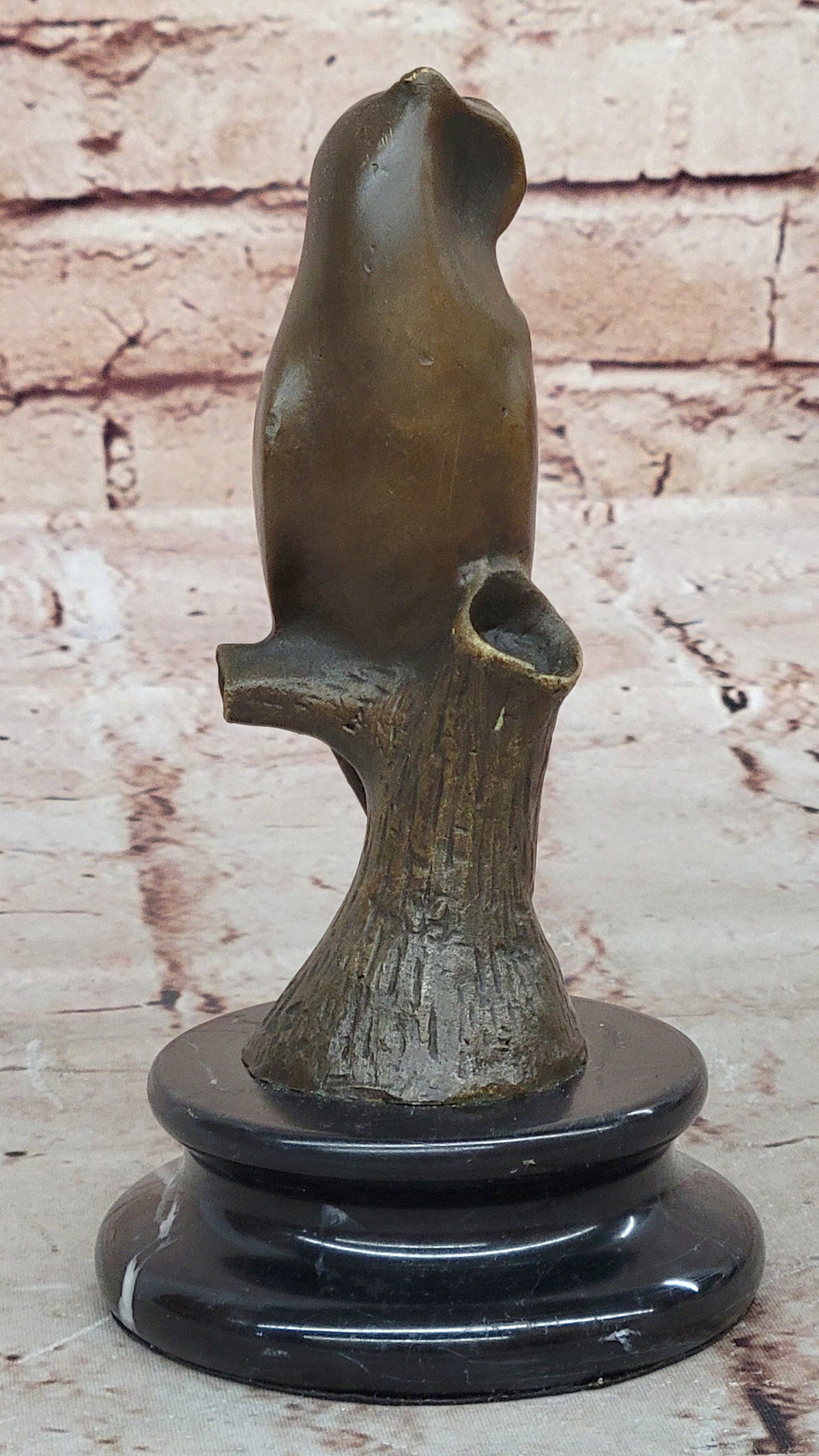 Modern Abstract Bronze Owl Sculpture on Marble Base by Milo