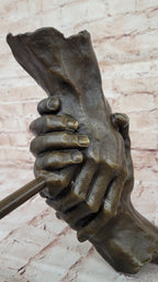 Handshake Friendship Surreal Abstract Bronze Statue Sculpture Marble Base Dali 15" x 14"