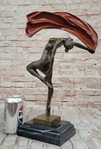 Original Vitaleh Abstract Color Patina Hot Cast Flag Dancer Bronze Sculpture