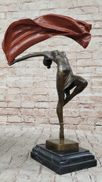 Original Vitaleh Abstract Color Patina Hot Cast Flag Dancer Bronze Sculpture