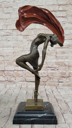 Original Vitaleh Abstract Color Patina Hot Cast Flag Dancer Bronze Sculpture
