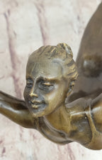 Original Vitaleh Abstract Color Patina Hot Cast Flag Dancer Bronze Sculpture