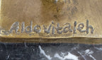 Original Vitaleh Abstract Color Patina Hot Cast Flag Dancer Bronze Sculpture