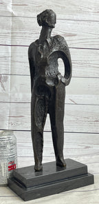 Abstract Surreal Nondescript Female Figure Bronze Statue Sculpture Decor Salvador Dali 16"