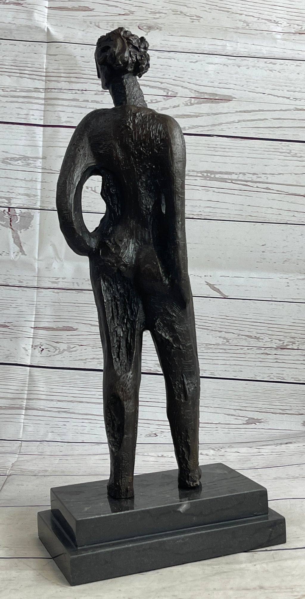 Abstract Surreal Nondescript Female Figure Bronze Statue Sculpture Decor Salvador Dali 16"